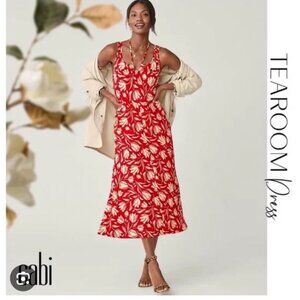 CAbi Tea Room Dress - Red/Cream - Size L